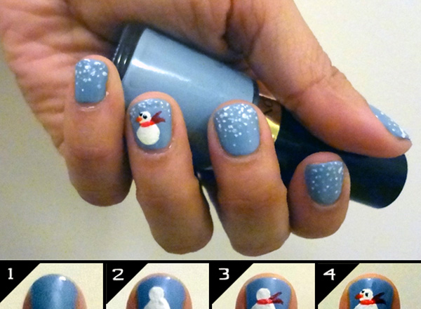 2. Cute Snowman Nail Design Tutorial - wide 10