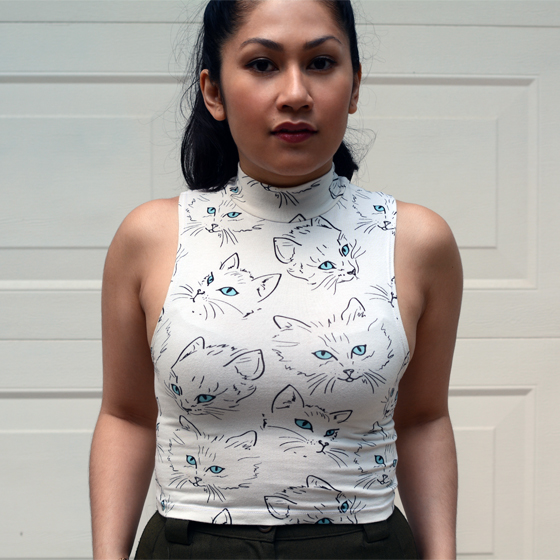 Truly Madly Deeply Cat Crop Top