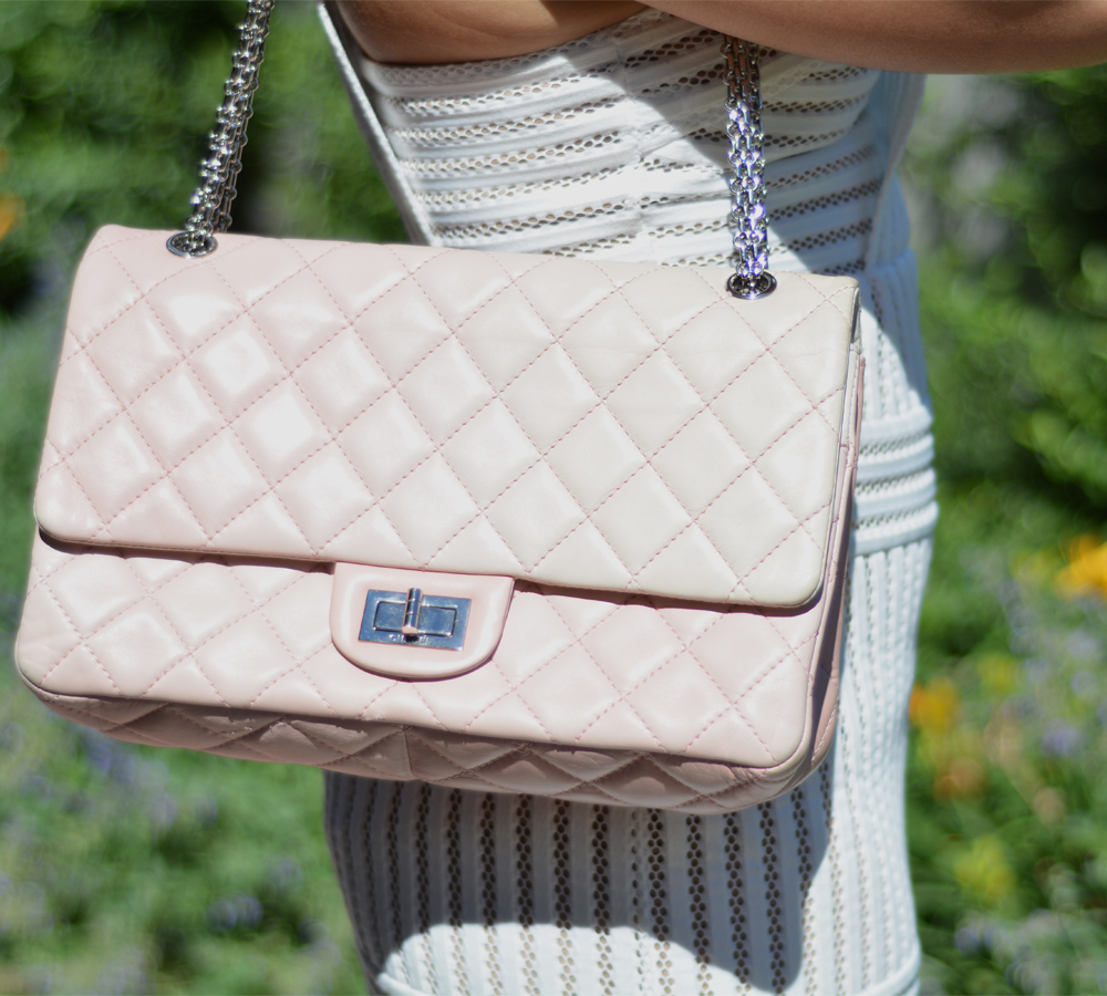 Chanel Pink White Leather Ombre Degradé